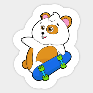 Hamster as Skater with Skateboard Sticker